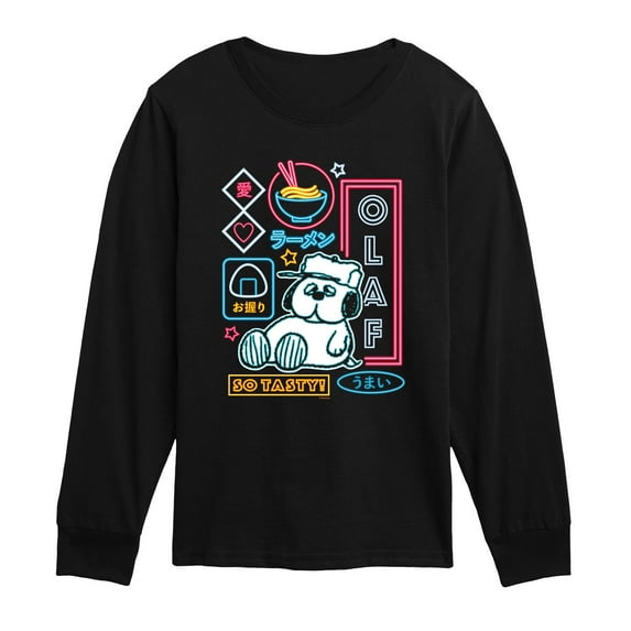 Peanuts - Neon Olaf - Youth Long Sleeve Graphic T-Shirt