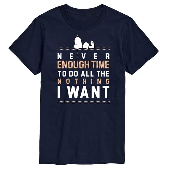 Peanuts - Never Enough Time - Men's Short Sleeve Graphic T-Shirt