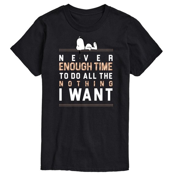 Peanuts - Never Enough Time - Men's Short Sleeve Graphic T-Shirt