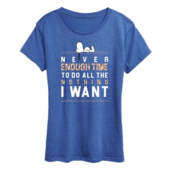 Peanuts - Never Enough Time - Women's Short Sleeve Graphic T-Shirt
