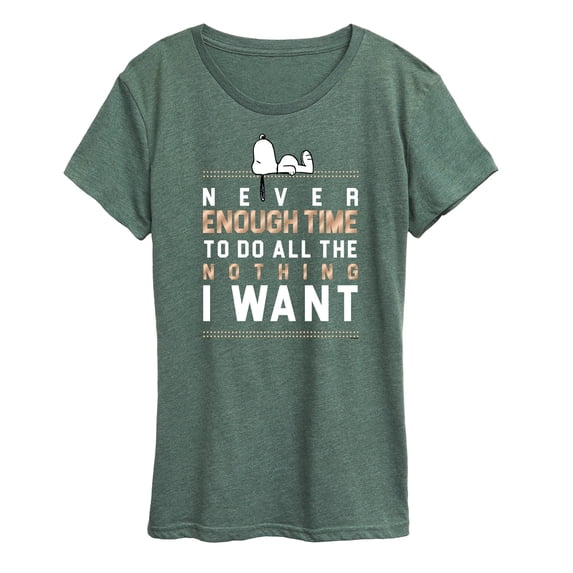 Peanuts - Never Enough Time - Women's Short Sleeve Graphic T-Shirt