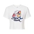 thumbnail image 1 of Peanuts - New York Snoopy - Juniors Cropped Graphic T-Shirt, 1 of 6