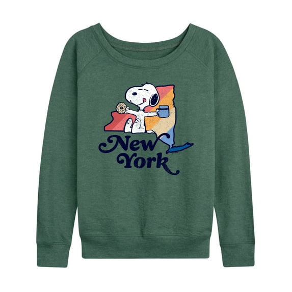 Peanuts - New York Snoopy - Women's French Terry Pullover Long Sleeve Shirt