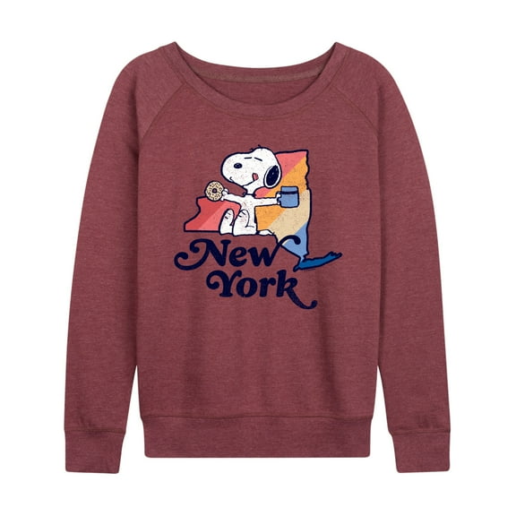 Peanuts - New York Snoopy - Women's French Terry Pullover Long Sleeve Shirt