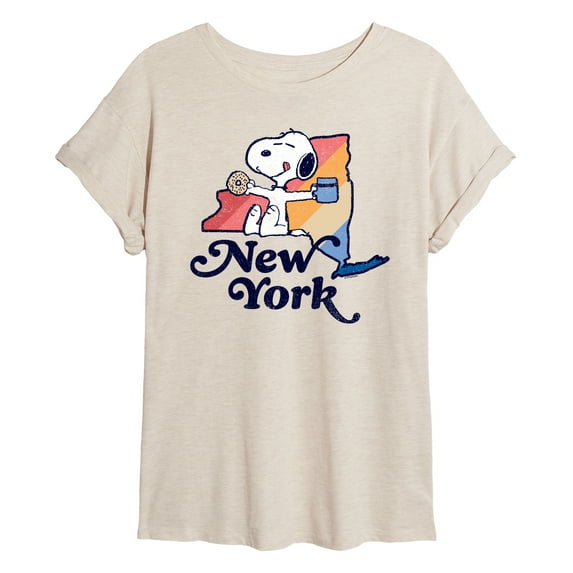 Peanuts - New York Snoopy - Women's Oversized Graphic T-Shirt