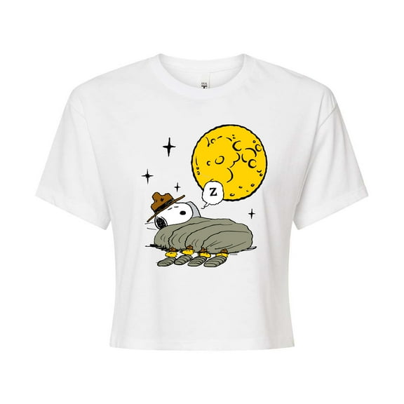 Peanuts - Nightfall - Juniors Cropped Cotton Blend T-Shirt