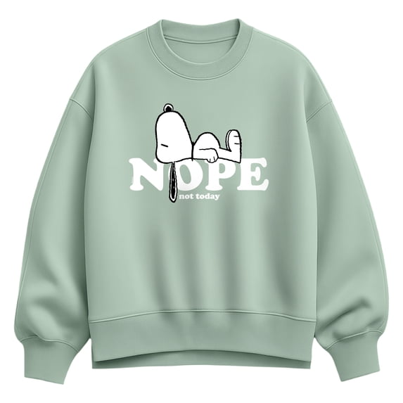 Peanuts - Nope Snoopy - Women's Oversized Fleece Crew Sweatshirt
