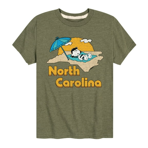 Peanuts - North Carolina Sunbathing Lucy -Toddler And Youth Short Sleeve Graphic T-Shirt