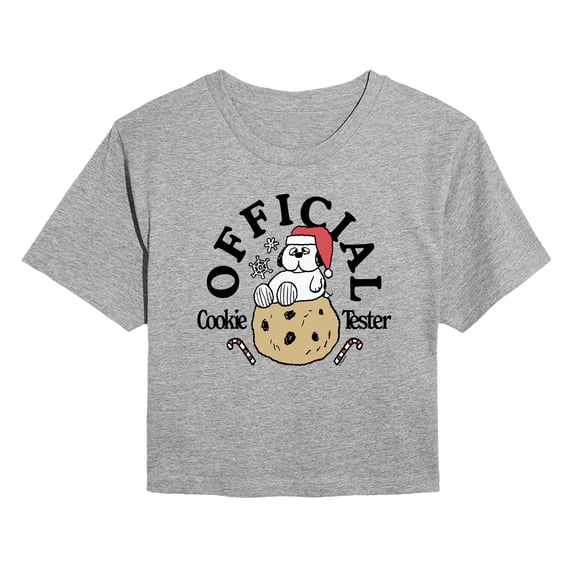 Peanuts - Official Cookie Tester Olaf - Juniors Cropped Short Sleeve Graphic T-Shirt