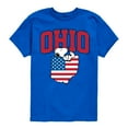 thumbnail image 1 of Peanuts - Ohio American Flag Snoopy - Toddler And Youth Short Sleeve Graphic T-Shirt, 1 of 6