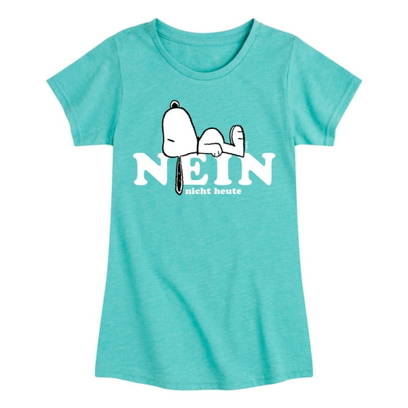 Peanuts - Fall Festival Season - Nein Nicht Heute Snoopy - Girls Toddler And Youth Fitted Short Sleeve Graphic T-Shirt