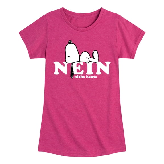 Peanuts - Fall Festival Season - Nein Nicht Heute Snoopy - Girls Toddler And Youth Fitted Short Sleeve Graphic T-Shirt