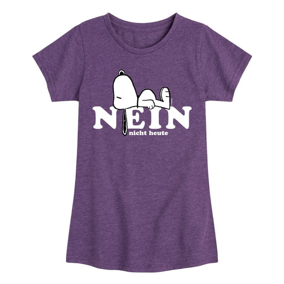 Peanuts - Fall Festival Season - Nein Nicht Heute Snoopy - Girls Toddler And Youth Fitted Short Sleeve Graphic T-Shirt