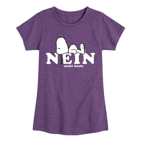 Peanuts - Fall Festival Season - Nein Nicht Heute Snoopy - Girls Toddler And Youth Fitted Short Sleeve Graphic T-Shirt