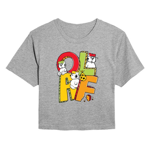 Peanuts - Olaf Editorial - Juniors Cropped Graphic T-Shirt