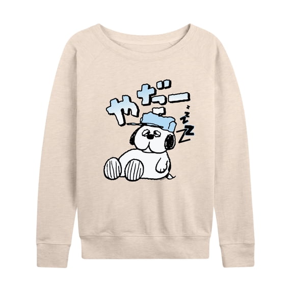 Peanuts - Olaf Kata Women's Lightweight French Terry Wide Neck Long Sleeve Graphic Shirt