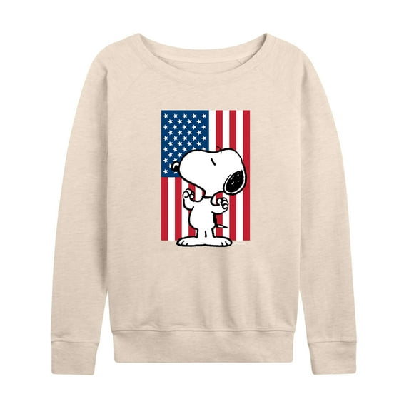 Peanuts - Olympic Snoopy USA Flag - Women's Lightweight French Terry Long Sleeve Shirt