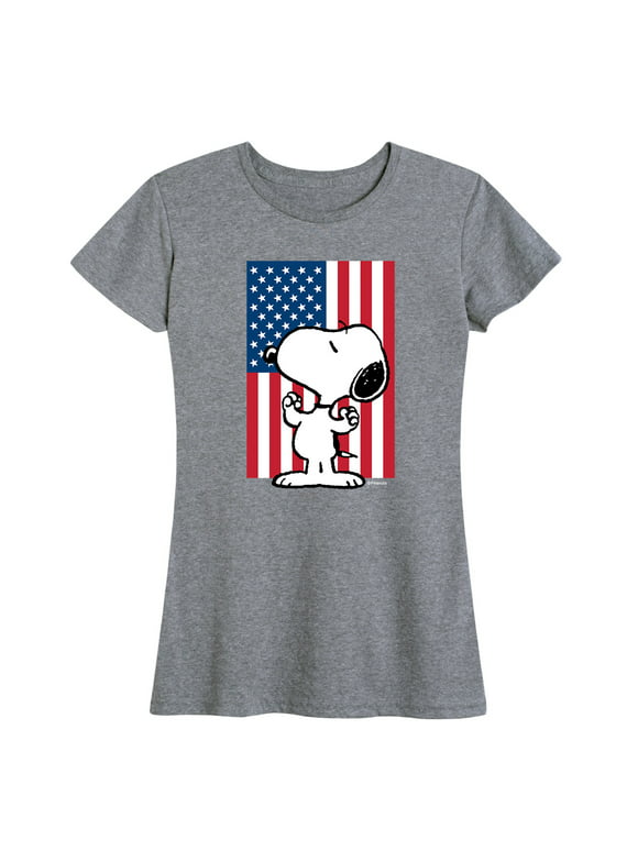 Peanuts - Olympic USA Snoopy American Flag - 4th of July - Women's Short Sleeve Graphic T-Shirt
