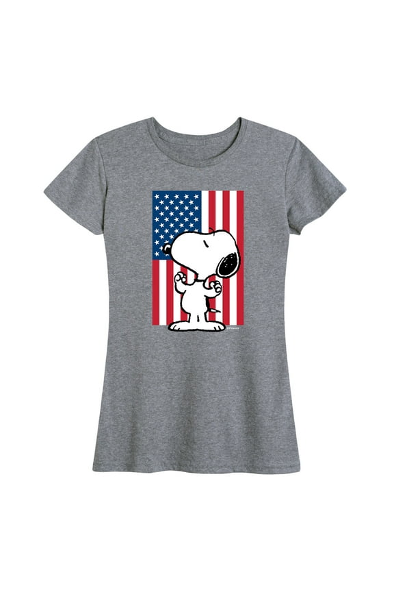 - Olympic USA Snoopy American Flag - 4th of July - Women's Short Sleeve Graphic T-Shirt