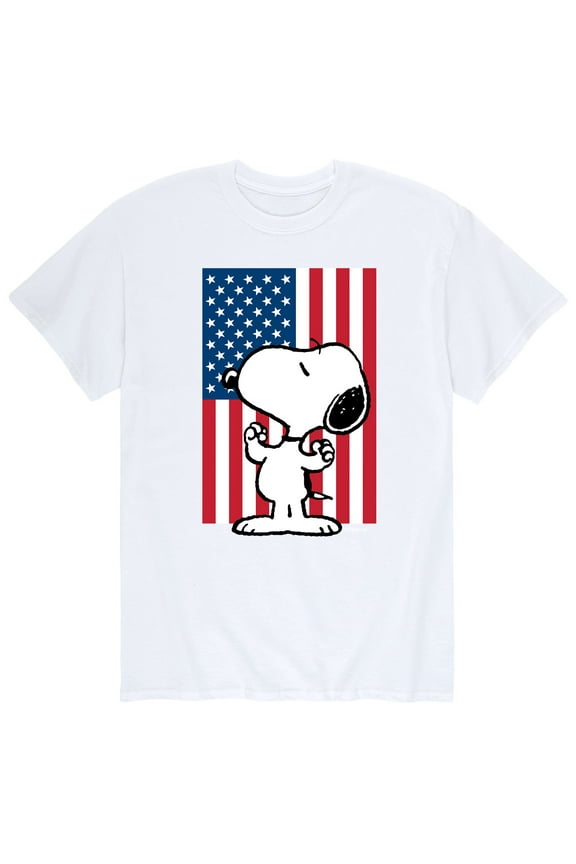 - Snoopy USA Flag - Men's Short Sleeve Graphic T-Shirt