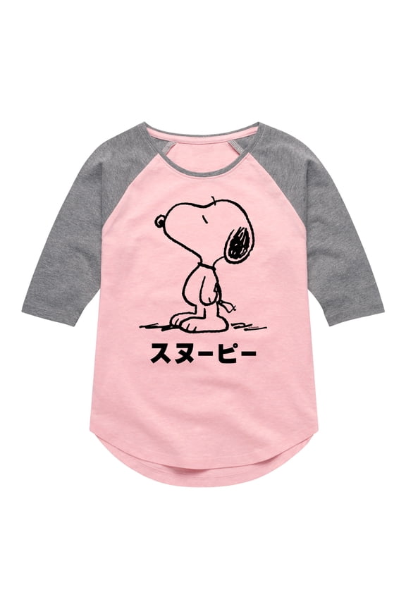 - One Color Tokyo Snoopy - Toddler & Youth Girls Raglan Graphic T-Shirt