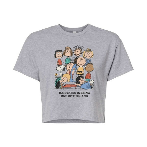 Peanuts - One Of The Gang - Juniors Cropped Graphic T-Shirt