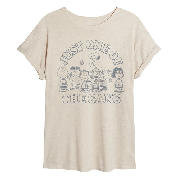 Peanuts - One of the Gang - Juniors Oversized Graphic T-Shirt