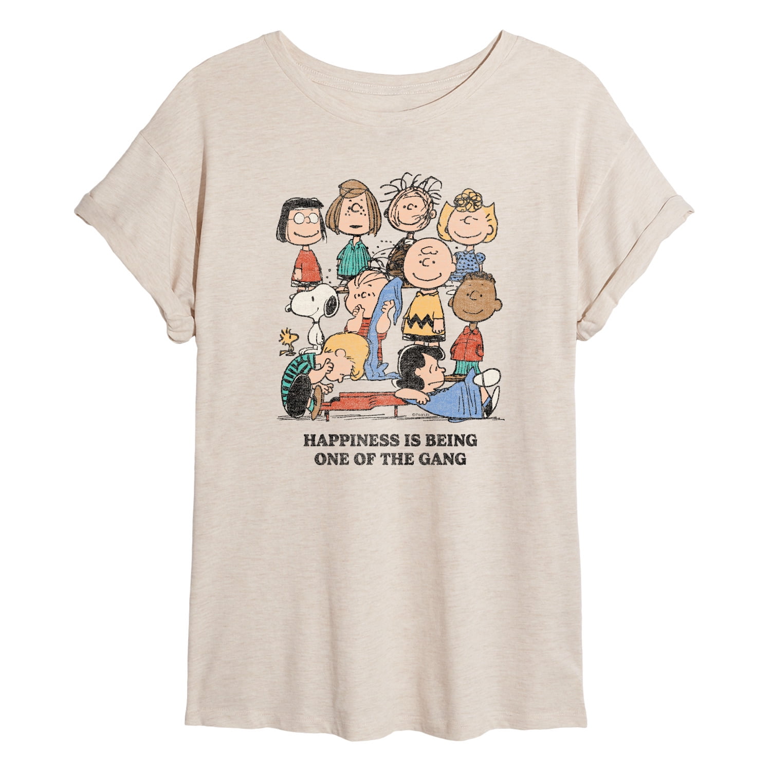 Peanuts Juniors' Graphic Tee with Embroidered Accents, XS