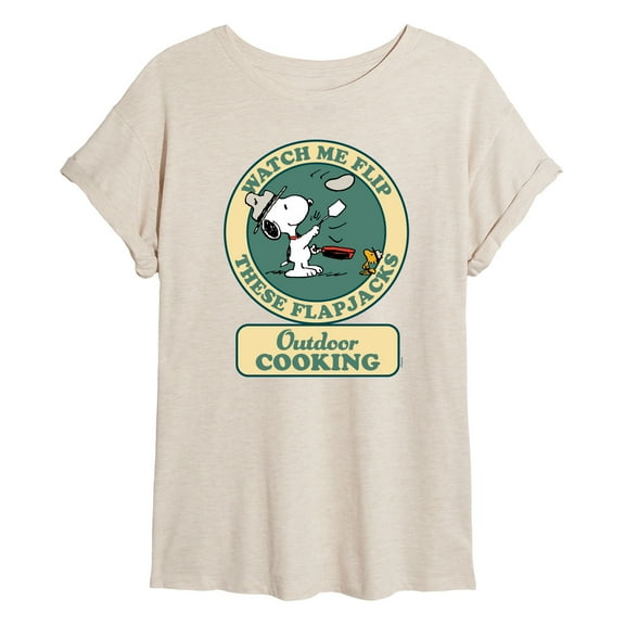 Peanuts - Outdoor Cooking Badge - Women's Oversized T-Shirt
