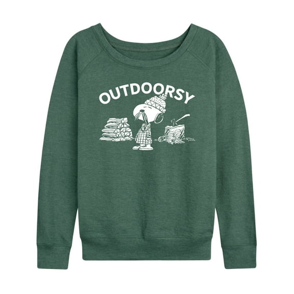 Peanuts - Outdoorsy Snoopy - Women's Lightweight French Terry Long Sleeve Shirt
