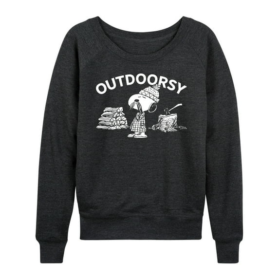 Peanuts - Outdoorsy Snoopy - Women's Lightweight French Terry Long Sleeve Shirt
