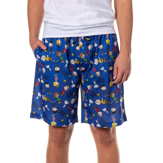 Peanuts Pajamas Men's Good Grief Charlie Brown Sally Snoopy PJ Lounge Shorts