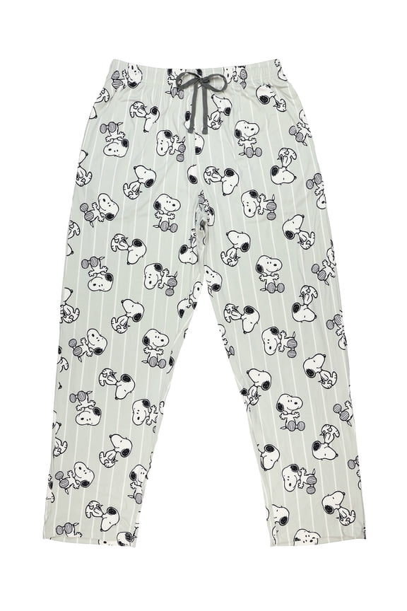 Peanuts Pajamas Men's Snoopy AOP Striped Lounge Sleep Pajama Pants