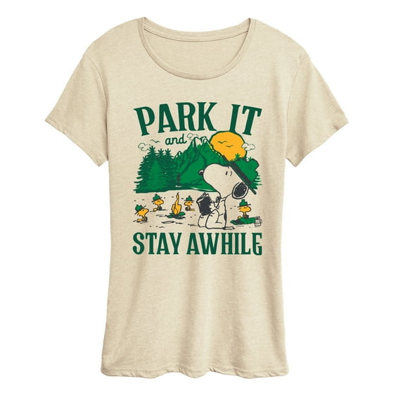 Peanuts - Park It And Stay Awhile - Women's Short Sleeve Graphic T-Shirt