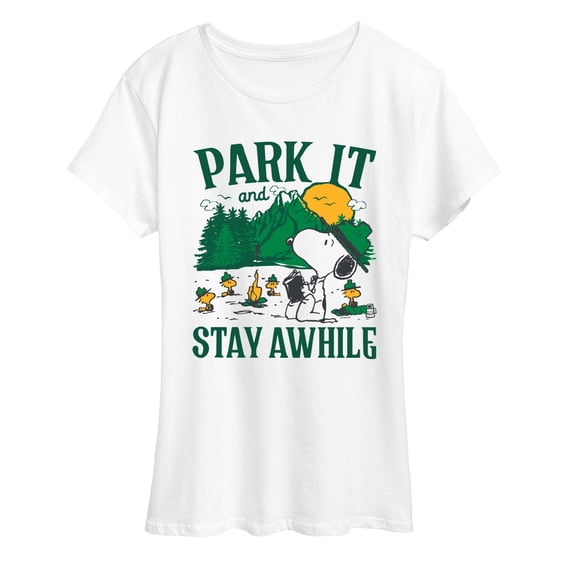 Peanuts - Park It And Stay Awhile - Women's Short Sleeve Graphic T-Shirt