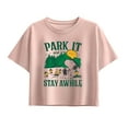 thumbnail image 1 of Peanuts - Park It And Stay Awhile - Youth Girl Short Sleeve Boxy Tee, 1 of 5