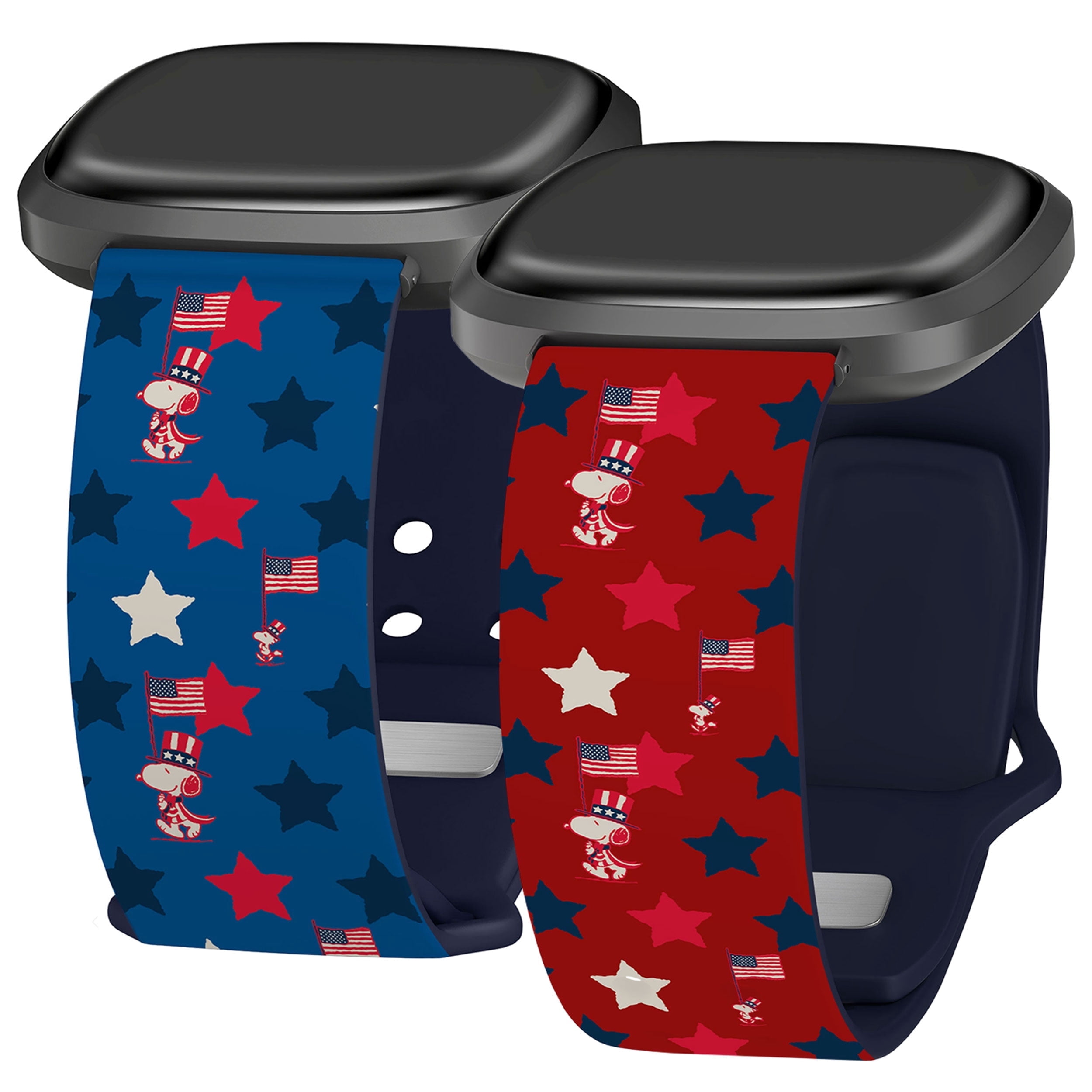 Peanuts Patriotic HD Unisex Watch Band Compatible with FitBit Versa 3 & Sense (20mm Long Flag) by Affinity Bands