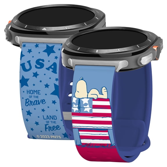 Peanuts Patriotic HD Watch Band Compatible with Samsung Galaxy Watch Ultra 47mm (Short Patriotic)