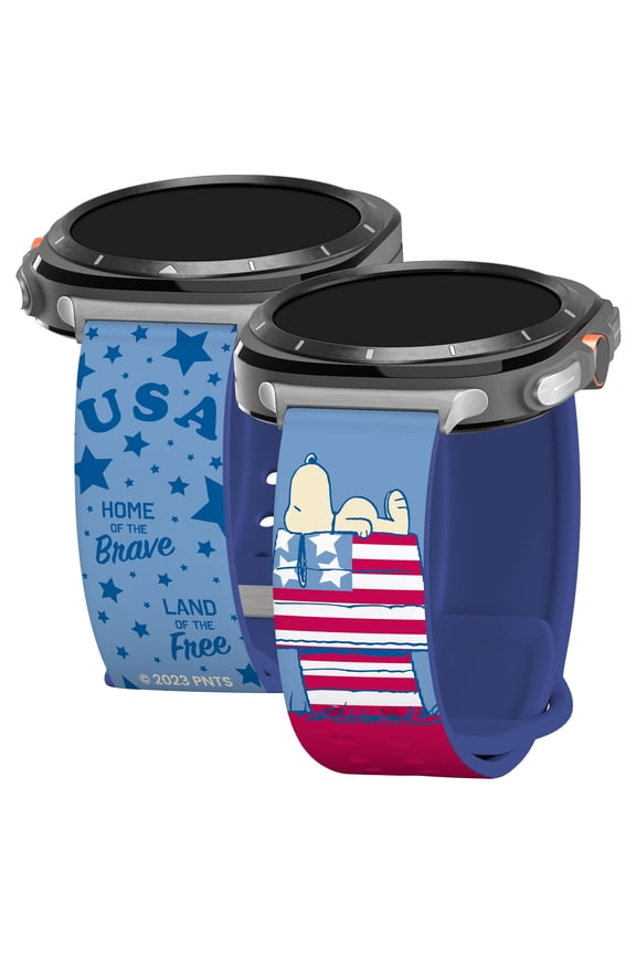 Peanuts Patriotic HD Watch Band Compatible with Samsung Galaxy Watch Ultra 47mm (Short Patriotic)