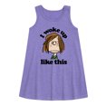 thumbnail image 1 of Peanuts - Patty I Woke Up Like This - Toddler & Youth Girls A-line Dress, 1 of 5