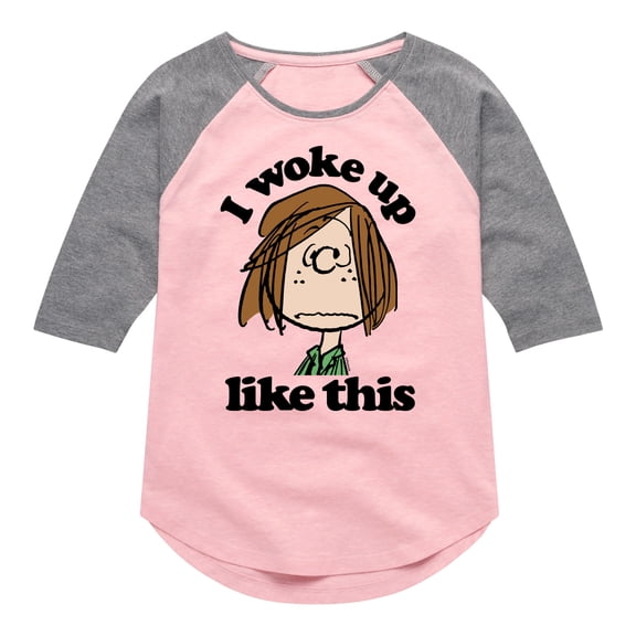 Peanuts - Patty I Woke Up Like This - Toddler & Youth Girls Raglan Graphic T-Shirt