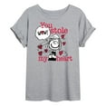 thumbnail image 1 of Peanuts - Patty Stole My Heart - Juniors Ideal Flowy Muscle T - Shirt, 1 of 6