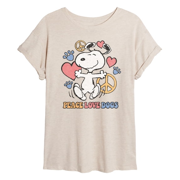 Peanuts - Peace Love Dogs Women's Relaxed Fit T-Shirt