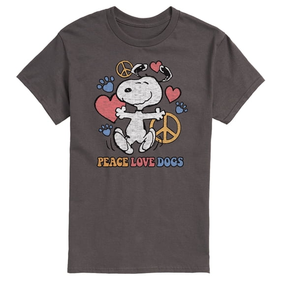 Peanuts - Peace Love Dogs - Men's Short Sleeve Graphic T-Shirt