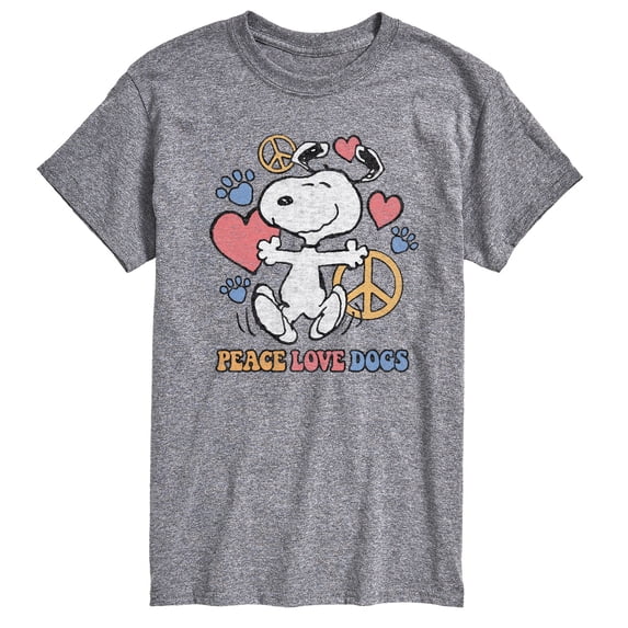 Peanuts - Peace Love Dogs - Men's Short Sleeve Graphic T-Shirt