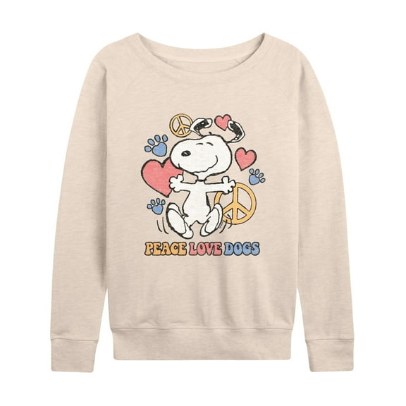 Peanuts - Peace Love Dogs - Women's Lightweight French Terry Long Sleeve Shirt