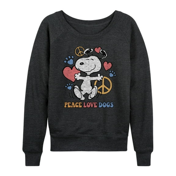 Peanuts - Peace Love Dogs - Women's Lightweight French Terry Long Sleeve Shirt