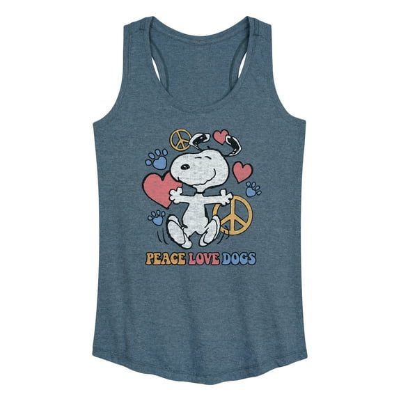 Peanuts - Peace Love Dogs - Women's Racerback Tank Top