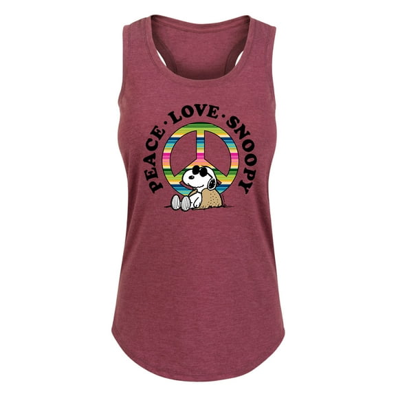 Peanuts - Peace Love Snoopy - Women's Racerback Tank Top