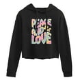 thumbnail image 1 of Peanuts - Peace & Love - Woodstock - Juniors Cropped Pullover Hoodie, 1 of 6